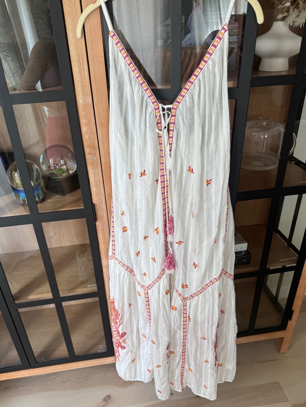 NWT Ramy Brook taryn maxi dress vneck resort wear swim coverup gauzy embroidered